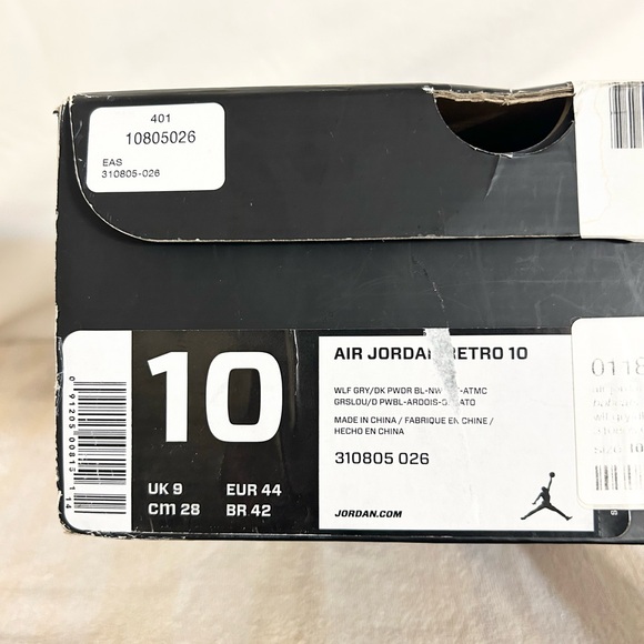 Jordan 10 Retro Bobcats size 10 310805-026 2014 PRE-OWNED with OG BOX - Picture 9 of 9